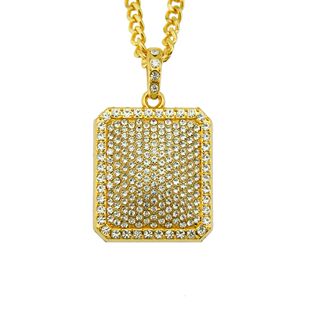 Fashionable hip-hop necklace with rhinestone pendant and ful