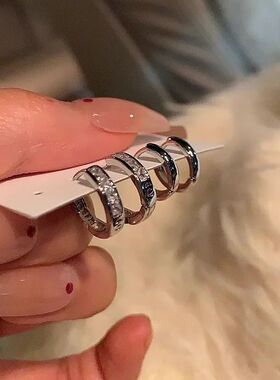 4Pcs/se Sainless Seel Aesheic Zircon Crysal Hoop Earrings fo