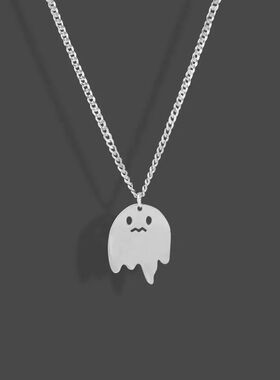 Sainless Seel Necklaces Sad Ghos Halloween Pendan Collar Cha