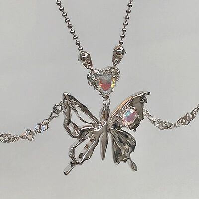 Vinage Y2K Accessories Aesheic Buerfly Pendan Necklaces Wome