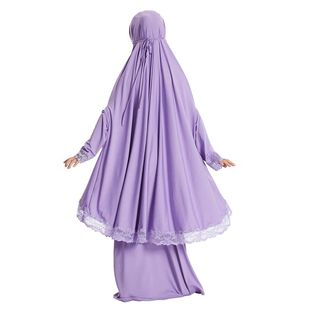 2Pcs Traditional  Kids Girls   Hooded Overhead  Burqa Maxi S