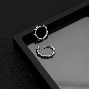 Retro style neutral bamboo knot dark punk earrings