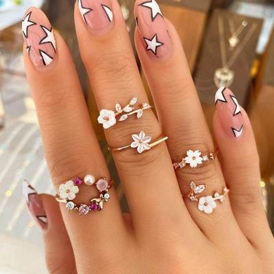 Flower Ring Set Anillos Mujer Jewelry Aesthetic Rings Bague