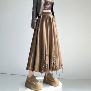 Commuting Skirts Women Lace Hem All Solid Daily Color