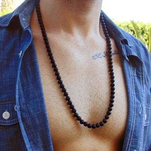 2023 Simple Fashion Matte Bead Necklace For Men Classic Hand