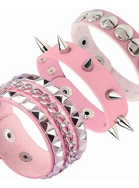 Hip Hop Rive Chain Women And Men Exaggeraed Punk Bracele Pu