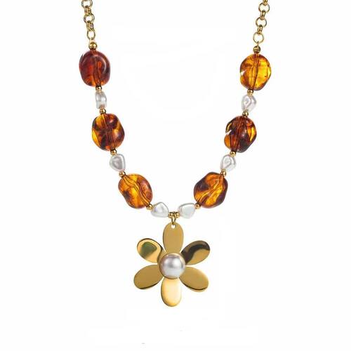 Personality Flower Pendant Necklace Bohemian Style Heart Flo