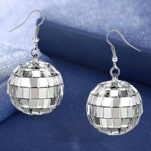 Sparkling Ball Disco Style Pendant Earrings Cool Set Jewelry