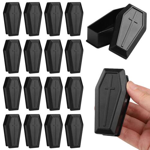 6/12pcs Coffin Halloween Box Prank Ornament Plastic Candy Gi