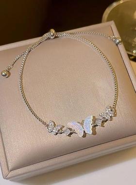 Colorido zirc?o borboleta cord?o pulseiras para mulheres, j