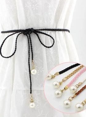 6 Colors Simplicity Summer Waistband for Dress Elegant Pearl