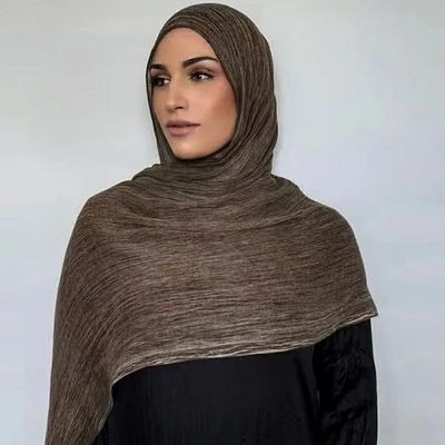 Crinkle Long Scarf  Women  Headscarf Rayon Shawl Wrap Turban