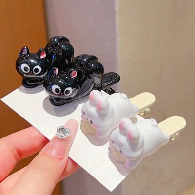 4PCS (without cardboard) Lying-down Rabbit and Cat Hair Clip