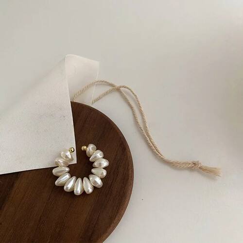 French Rero Irregular Pearl Ear Clip Fake Piercing Ear Cuff