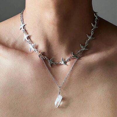 Creaive Meal Flying Bird Splicing Choker Necklace for Women