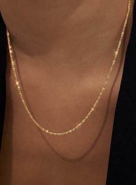 Luxury Gold Silver Color Shiny Glossy Chain Necklace for Wom