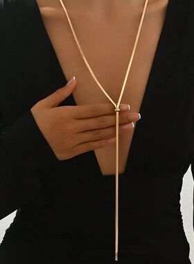 Punk Long Fla Snake Bone Chain Necklace for Women Sainless S
