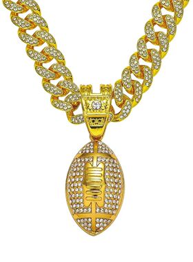 Men's Chain Hip Hop Style Personalized Rugby Pendant Necklac