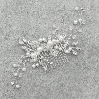 Crystal Pearl Tiaras Barrettes Hair Clips Hair Combs for Wed