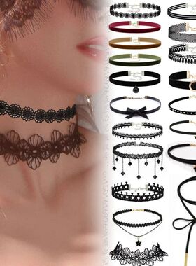 Black Velvet Choker Necklace For Women Vintage Black Star Se