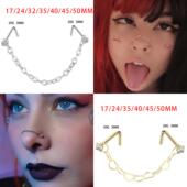 20G Shape Chain Double Piercing Nose Heart Stra