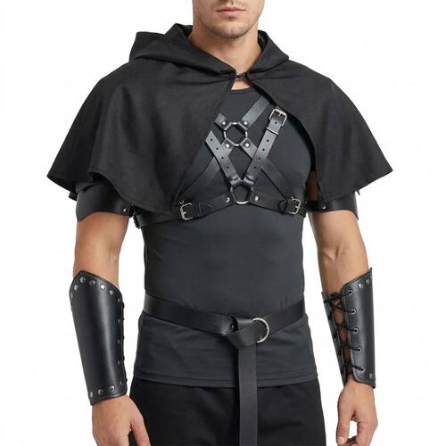 Medieval Knight Armor Renaissance Retro PU Leather Harness H