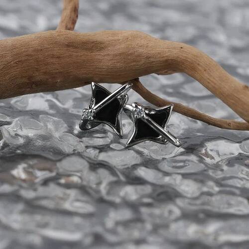 Four Pointed Star Earrings Men's Trendy Personality Drip Glu