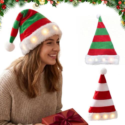 Light Up Santa Hat Adult Christmas Dress Up Headdress Dress