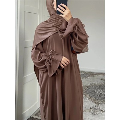 Dress for Women  Bow Jalabiya Lace Up Vestidos Largos  Arab