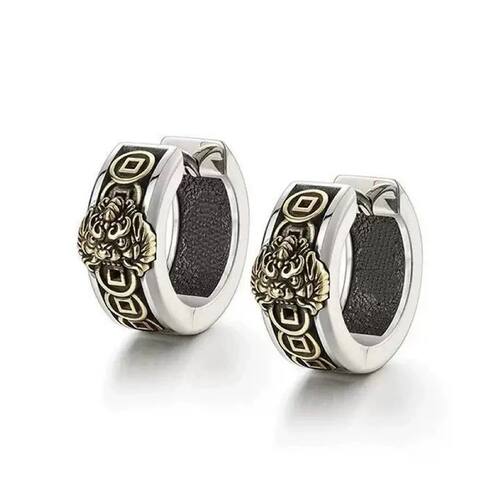 Retro Wealth Attraction Pixiu Earrings Men's Trendy Personal
