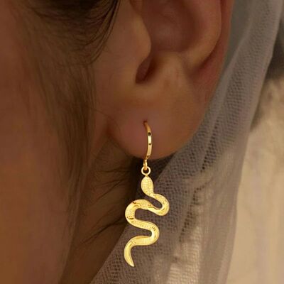 Sainless Seel Snake Drop Earrings for Men Women Simple Rero