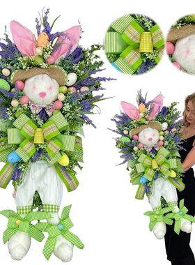Easer Simple Bunny Wreah Door Hanger Colourful Eggs Bunny Ga