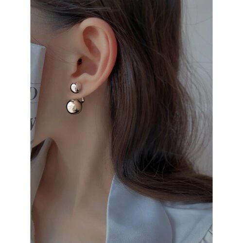 New Women's Earrings Metal Ball Ear Stud Earrings for Women