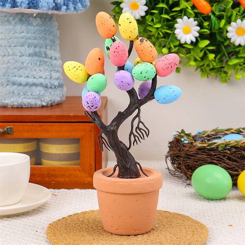 Egg e Branch Naural Easer Decoraion Easer Branch Arificial E