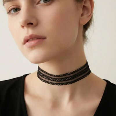 Charming Sexy Elasic Lace Collarbone Necklaces for Women Lad