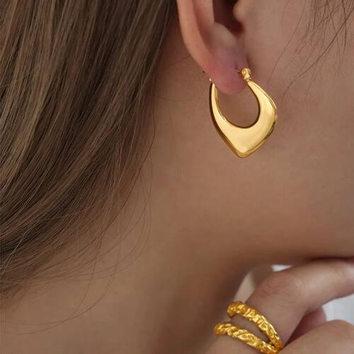 Fashion Geometric Metal Hoop Earrings for Women Exquisite Ir