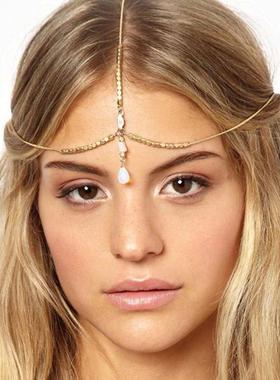 Boho Ethnic Forehead Head Chains Exotic Bride Wedding Acceso
