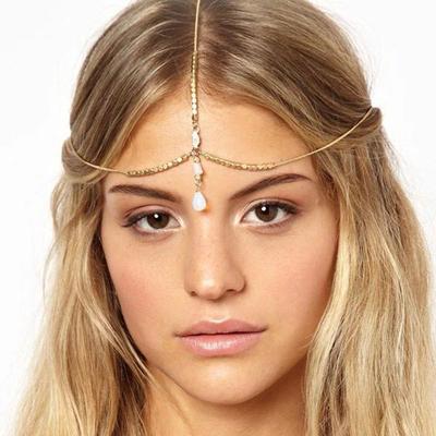 Boho Ethnic Forehead Head Chains Exotic Bride Wedding Acceso
