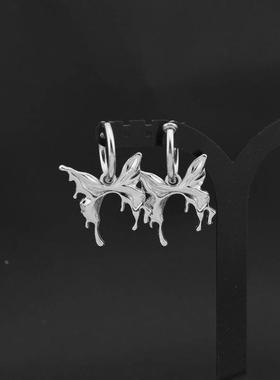 Simple versatile elegant butterfly stainless steel earrings