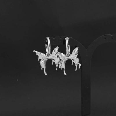 Simple versatile elegant butterfly stainless steel earrings