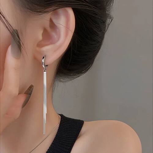 Simple Style Snake Bone Tassel Drop Earrings for Women Long