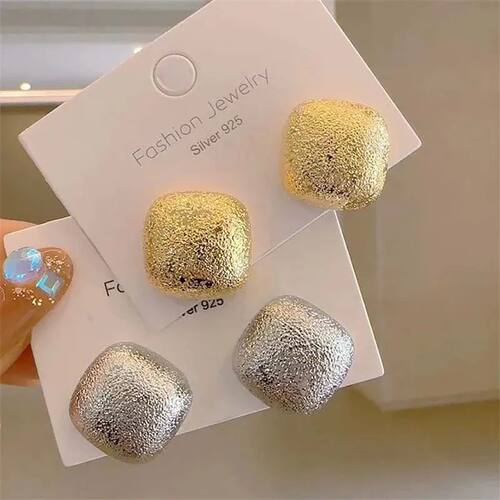 Exquisite Irregular Matte Stud Earrings for Women Fashion Ge