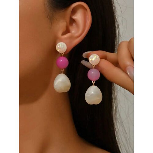 Elegant Bohemian Resin Drop Earrings With Water Drop And Rou