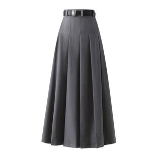 Skirt Korean Skirts Simple style Pleated Suit Solid Preppy