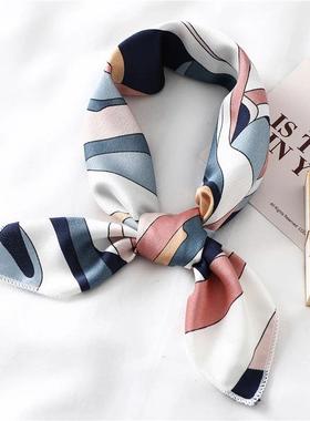 2024 Square Silk Scarf Women Fashion Print Small Neck Scarfs