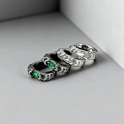 Small ZirconHoop Earrings for Women Men, Sparkling Cubic Zir