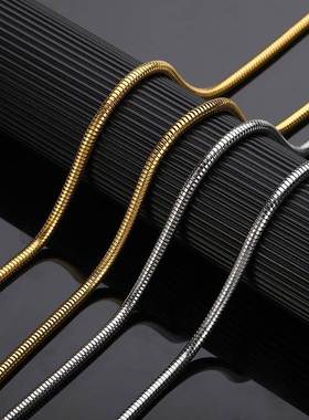 1 Piece Width 1/2/3/4mm Round Snake Chain Necklace Stainless