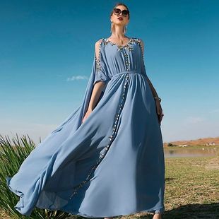 2025 New Open s for Women,  ,  Turkish  Fashion Cafan Dress
