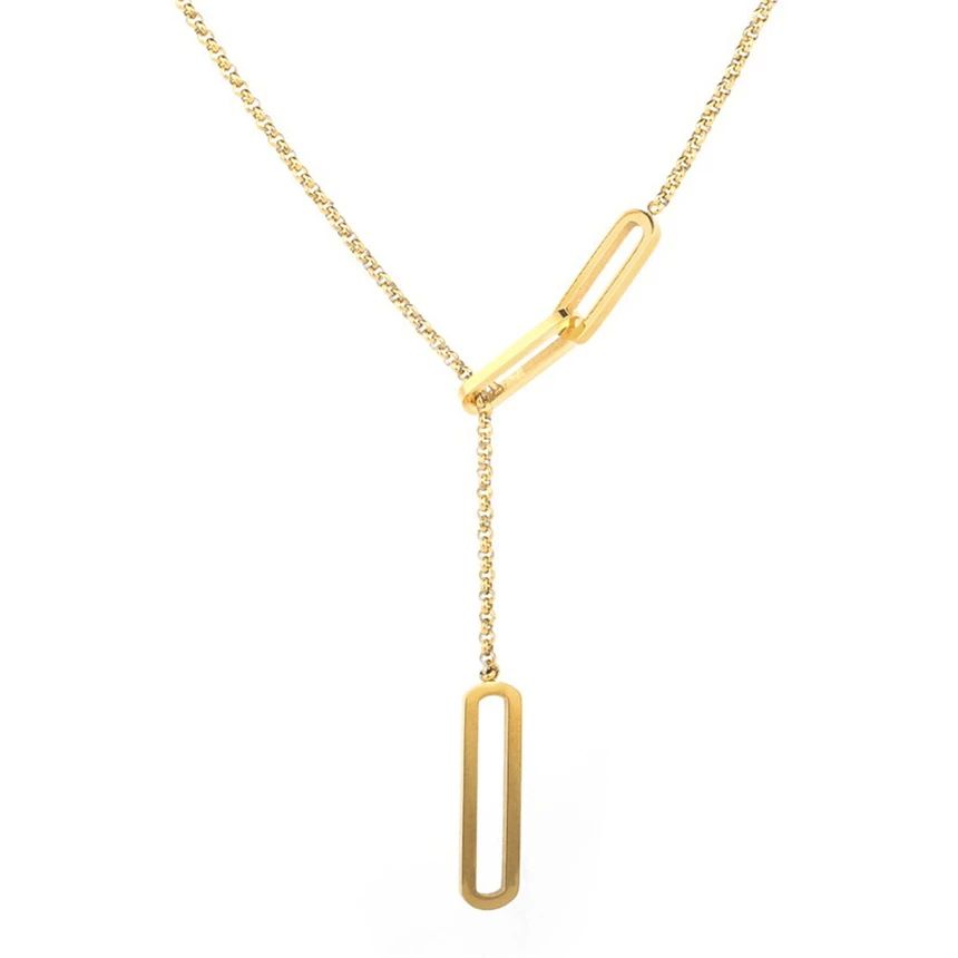 316L Stainless Steel Simplicity Hollow Oblong Shape Long Sty