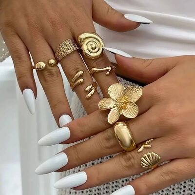 Ingemark 8Pcs/Set Vintage Metal Petal Flower Water Drop Open